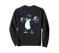 Cool Pingouin Haltérophile Gym Fitness Cartoon Sweatshirt