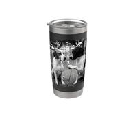 Cool Pointer Dogs Smoking Briquet Street Art Gobelet isotherme en acier inoxydable double paroi