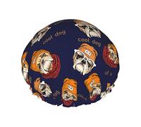 Cool Pug Chien Bonnets De Bain Pour Enfants Bonnet De Cheveux Bonnets De Douche Réutilisables Bonnet De Cheveux De Douche Doux Et Élastique Pour Cheveux Longs Cheveux Courts Cheveux Bouclés