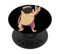 Cool Pug Rock on Funny Dog Lover Animal Graphic Lunettes de Soleil PopSockets PopGrip Adhésif