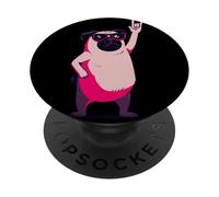 Cool Pug Rock on Funny Dog Lover Animal Graphic Lunettes de Soleil PopSockets PopGrip Adhésif