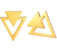 Cool Punk Triangle Boucles D’Oreilles pour Hommes Bijoux, Accessoire De Clip D’Oreille Géométrique en Acier Inoxydable Anti-Allergique, Es-352g 1 Pair