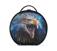 Cool Pygargue À Tête Blanche Bleu En Colère Créativité Trousse Sac Cosmétique Circulaire de Maquillage Pochette Sacs avec Cloisons Amovibles pour Voyage Filles