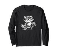 Cool Raccoon Basketball avec Maman Joueur drôle Manche Longue