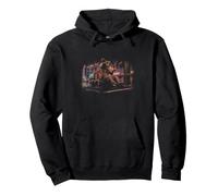 Cool Raton Laveur Mangeant Pizza Synthwave Retro Neon City Design Sweat à Capuche