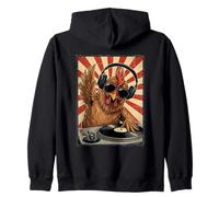 Cool Retro Chicken DJ Funny Rooster Music Hommes Femmes Sweat à Capuche