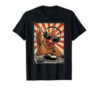 Cool Retro Chicken DJ Funny Rooster Music Hommes Femmes T-Shirt