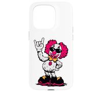 Cool Retro Clown Rock Hand Sign Punk Comic Mascotte Graphic Coque pour iPhone 15 Pro