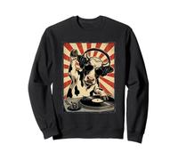 Cool Retro Cow DJ Funny Cows Musique Hommes Femmes Enfants Sweatshirt