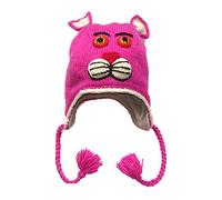 Cool rinky Dink Pink Panther Bonnet tricoté à la main en laine du Népal - Rose - taille unique