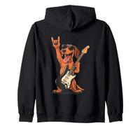 Cool Rock Dog Funny Pet Humour Illustration pour Les Amateurs de Musique Sweat à Capuche