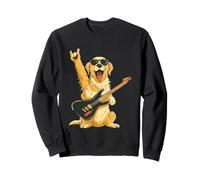 Cool Rock Dog Golden Retriever Musique Lover Illustration Sweatshirt