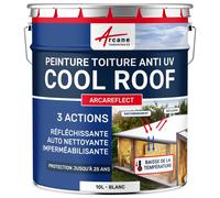 Cool Roof, peinture toiture, blanche, réfléchissante, anti chaleur, auto nettoyante : Arcareflect - 10 L Blanc - ARCANE INDUSTRIES