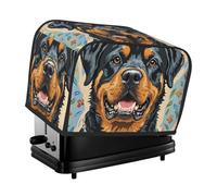 Cool Rottweiler Dog Art Housse matelassée pour grille-pain à 2 tranches pour petit appareil avec poignée pour décoration de table de maison ou de cuisine