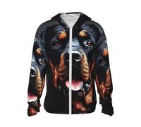 Cool Rottweiler Dog Art Sweat à capuche unisexe avec protection solaire UPF 50+ à manches longues et léger pour pêche, randonnée, plein air, noir, taille S/4XL