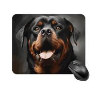 Cool Rottweiler Dog Art Tapis de souris avec bords cousus, tapis de souris lavable de qualité supérieure, tapis de souris en caoutchouc antidérapant, design parfait pour les jeux, ordinateur portable