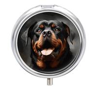 Cool Rottweiler Pilulier de voyage en métal étanche et portable avec 3 compartiments Motif chien