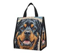 Cool Rottweiler Sac à déjeuner isotherme pour homme et femme - Grand sac d'épicerie réutilisable et étanche - Sac fourre-tout pliable et portable pour le travail, le camping, le pique-nique