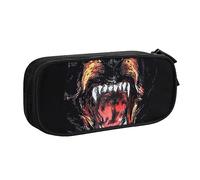 Cool Rottweiler Trousse à crayons avec fermeture éclair Bleu Grande capacité pour l'école, le bureau et les voyages, Noir , Taille unique, Organiseur de sac