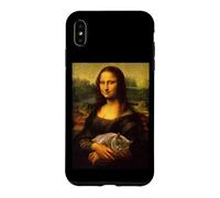 Cool Sarcastic Mona Lisa Carrying Her Cat Graphic Designs Coque pour iPhone XS Max