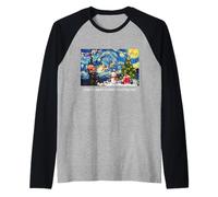 Cool Sarcastic Vincent Van Gogh The Starry Christmas Night Manche Raglan