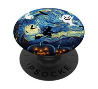 Cool Sarcastic Vincent Van Gogh The Starry Halloween Night PopSockets PopGrip Adhésif