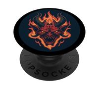 Cool Satan Face pour Les Amoureux du Diable brûlant PopSockets PopGrip Adhésif