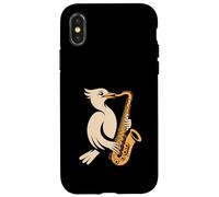 Cool Saxophone Jouant des Oiseaux Jazz Musicien Vibes Coque pour iPhone X/XS