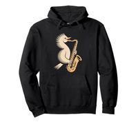 Cool Saxophone Jouant des Oiseaux Jazz Musicien Vibes Sweat à Capuche