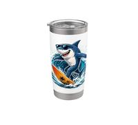 Cool Shark Surfing Wave - Beach Summer Vibes Gobelet isotherme en acier inoxydable double paroi