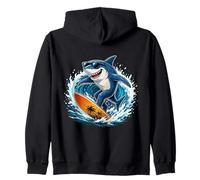 Cool Shark Surfing Wave - Beach Summer Vibes Sweat à Capuche