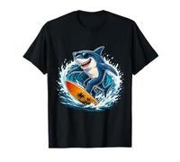 Cool Shark Surfing Wave - Beach Summer Vibes T-Shirt
