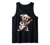 Cool Sheep Rocker Jouant de la Guitare électrique Dessin animé Débardeur