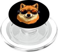 Cool Shiba Inu avec écouteurs - Vibes de Chien Japonais PopSockets PopGrip pour MagSafe
