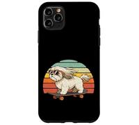 Cool Shih Tzu Dog Skateboard rétro Coucher de Soleil Style Vintage Coque pour iPhone 11 Pro Max