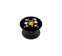Cool Silhouette Happy Smile Face Illustration Graphic Design PopSockets PopGrip Adhésif