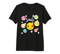 Cool Silhouette Happy Smile Face Illustration Graphic Design T-Shirt Haut de Gamme