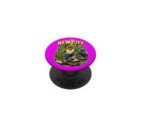 Cool Skateboarding Alligator New City Streetwear Graphic PopSockets PopGrip Adhésif