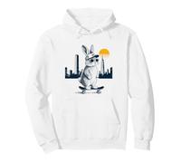 Cool Skater Easter Bunny City Skyline, Pâques Sweat à Capuche