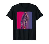 Cool Skater Soldier with America Skateboard pour Fan Militaire T-Shirt