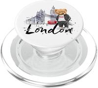 Cool Sketch Drawing London Skyline with Teddy Bear Graphic PopSockets PopGrip pour MagSafe