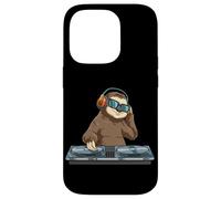 Cool Sloth DJ avec Casque Audio Aux Platines Coque pour iPhone 14 Pro