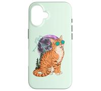 Cool Space Tiger Sunglasses Galaxy Lightning Tiger Coque pour iPhone 16