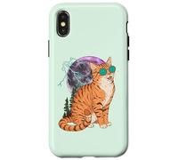 Cool Space Tiger Sunglasses Galaxy Lightning Tiger Coque pour iPhone X/XS