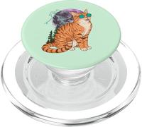 Cool Space Tiger Sunglasses Galaxy Lightning Tiger PopSockets PopGrip pour MagSafe