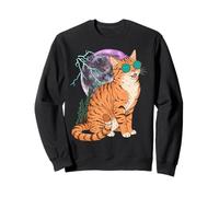Cool Space Tiger Sunglasses Galaxy Lightning Tiger Sweatshirt