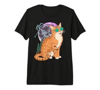 Cool Space Tiger Sunglasses Galaxy Lightning Tiger T-Shirt Haut de Gamme