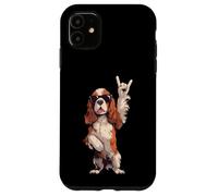 Cool Spaniel Rock Hand Sign Lunettes de Soleil Chien Graphic Cavalier Coque pour iPhone 11