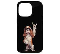 Cool Spaniel Rock Hand Sign Lunettes de Soleil Chien Graphic Cavalier Coque pour iPhone 13 Pro