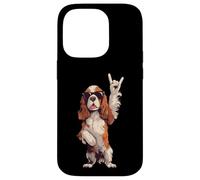 Cool Spaniel Rock Hand Sign Lunettes de Soleil Chien Graphic Cavalier Coque pour iPhone 14 Pro